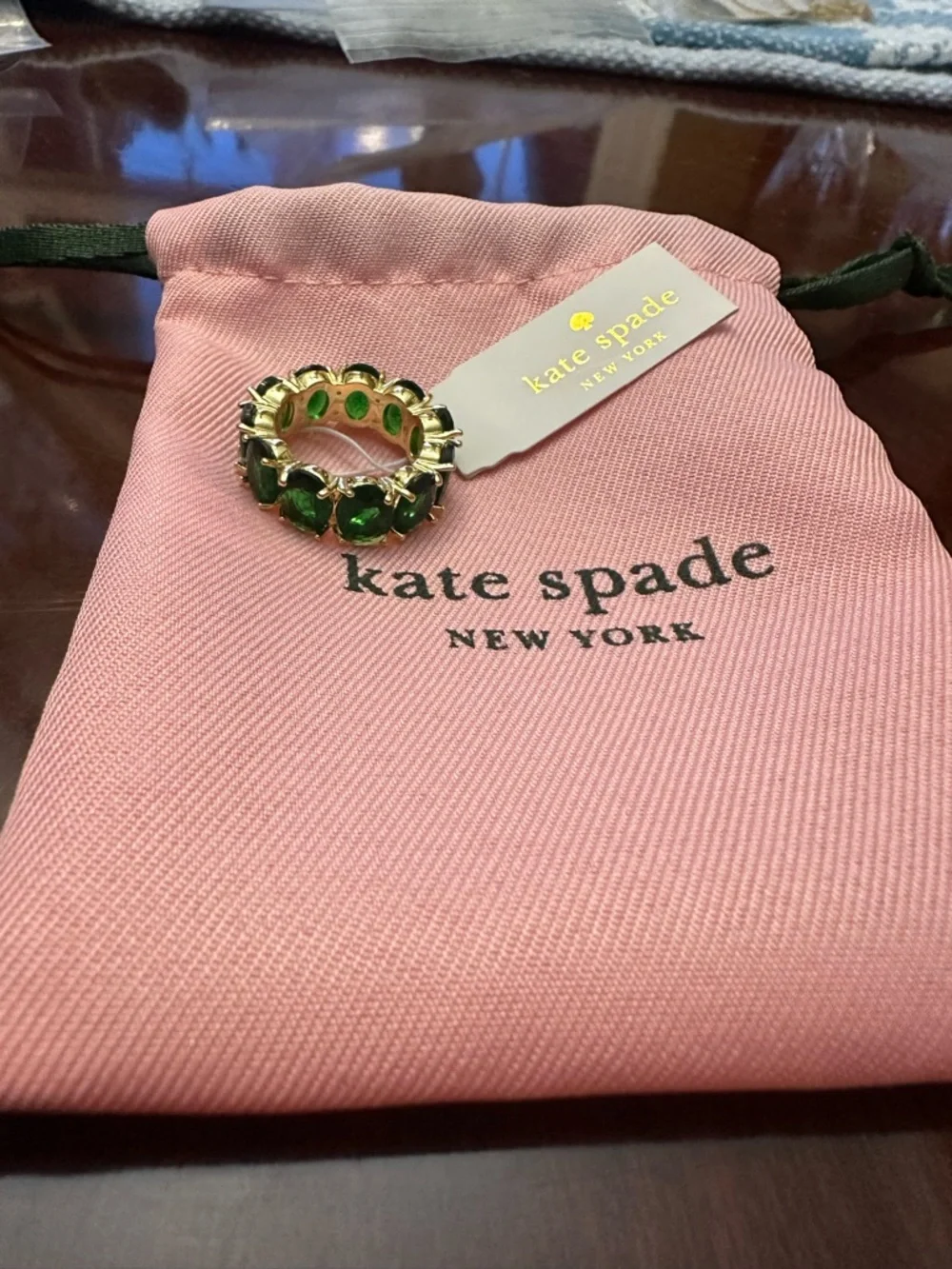$98 Kate Spade Candy Shop Oval Ring green Size 6